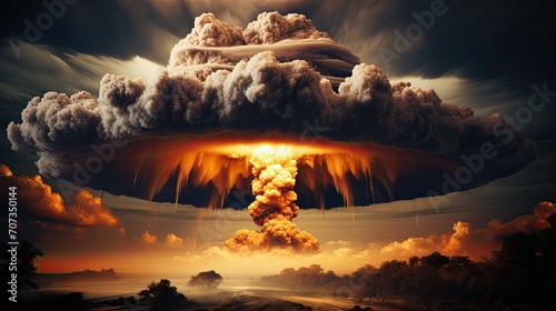 Nuclear bomb explosion photo