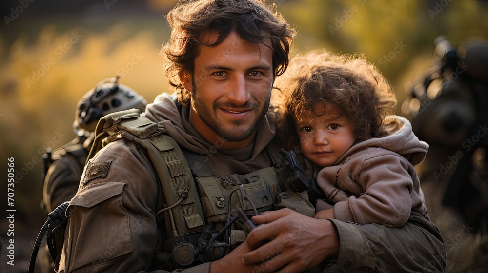 soldier with saved baby on his hands