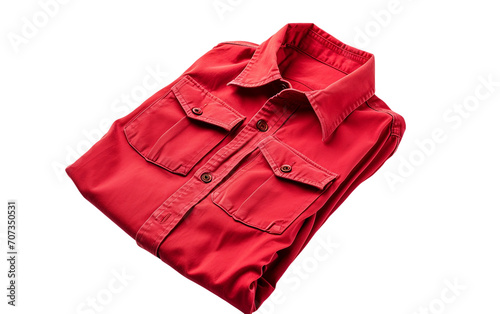 Red Color Pockets Shirt on Transparent Background photo