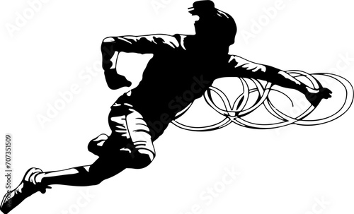 Vektorgrafik Vector von Figuren  Sportlern  abstrakte Menschen  schwarze wei   