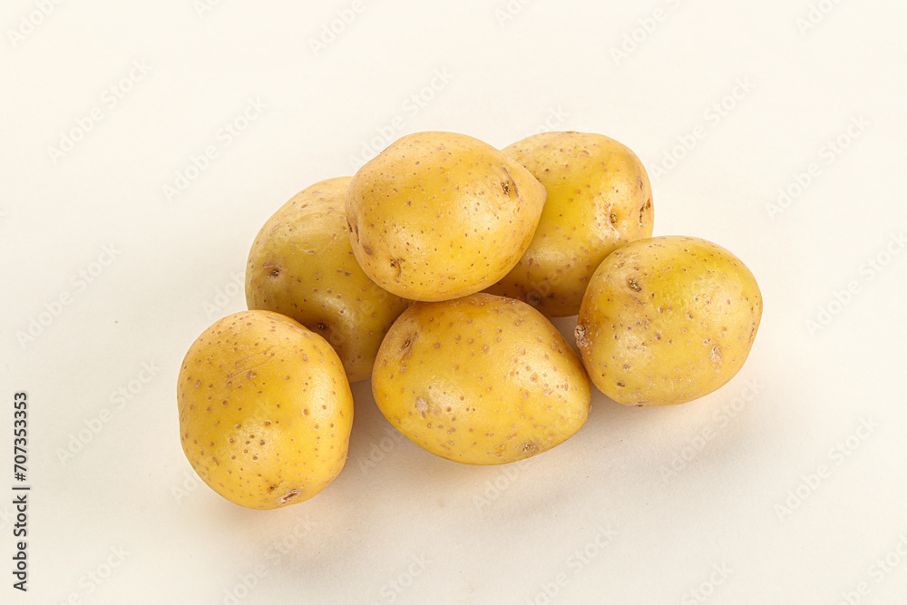 Raw young baby potato heap