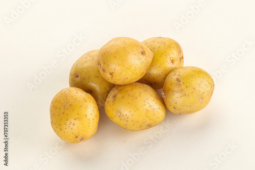 Raw young baby potato heap