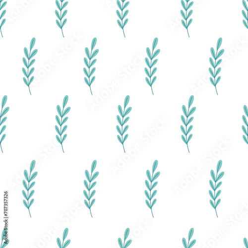 Leaves, botany seamless pattern. Design for fabric, textile, wrapping paper. Hand drawn vector illustration