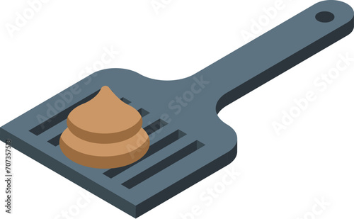 Pet toilet shovel icon isometric vector. Toilet filter. Clean house air