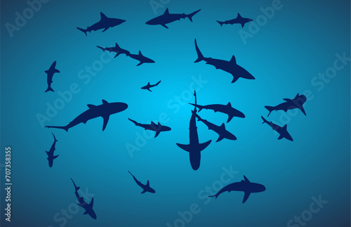 tiburon martillo, pescado, siluetas, tiburon, pegatina, pez vela, 