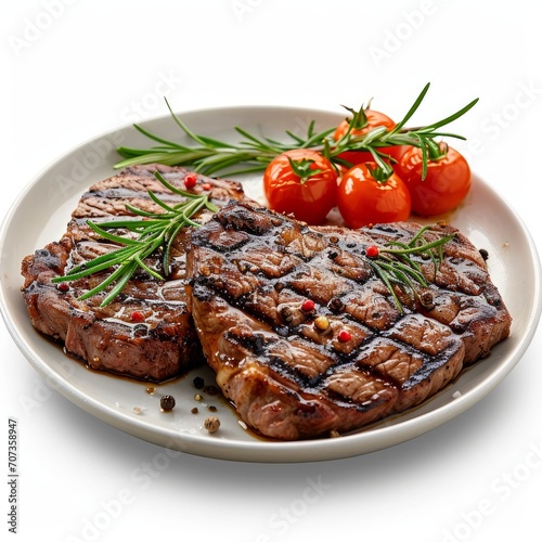 grilled Beef Steak Grilled meat on a plate.