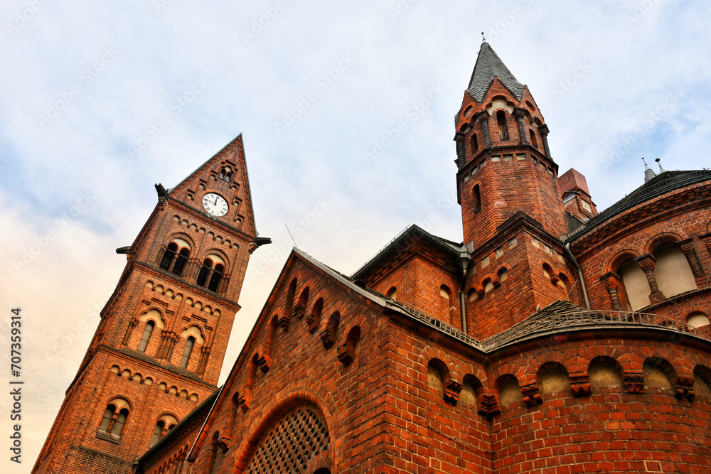 Fototapeta premium Low angle view of Capernaum Church in Berlin