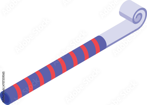 Scroll party blower icon isometric vector. Toy accessory. Celebration gift