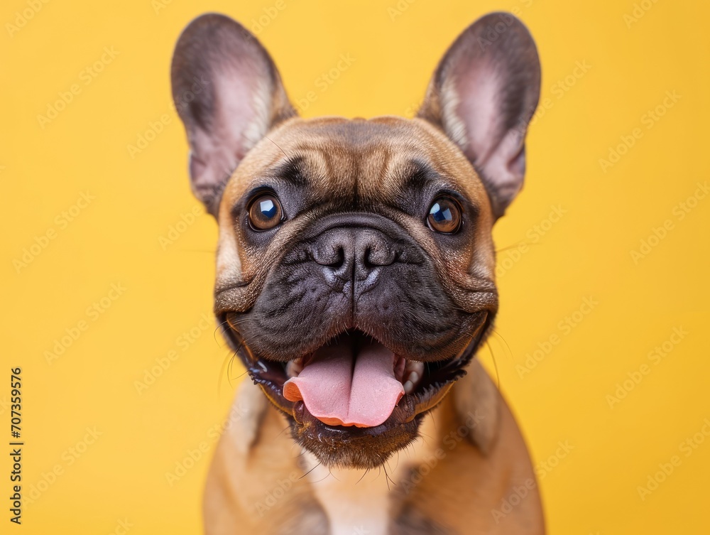Dog French Bulldog on a bright plain background