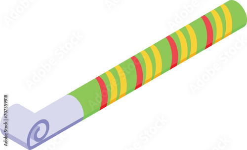 Striped green toy icon isometric vector. Fun holiday. Festival tool