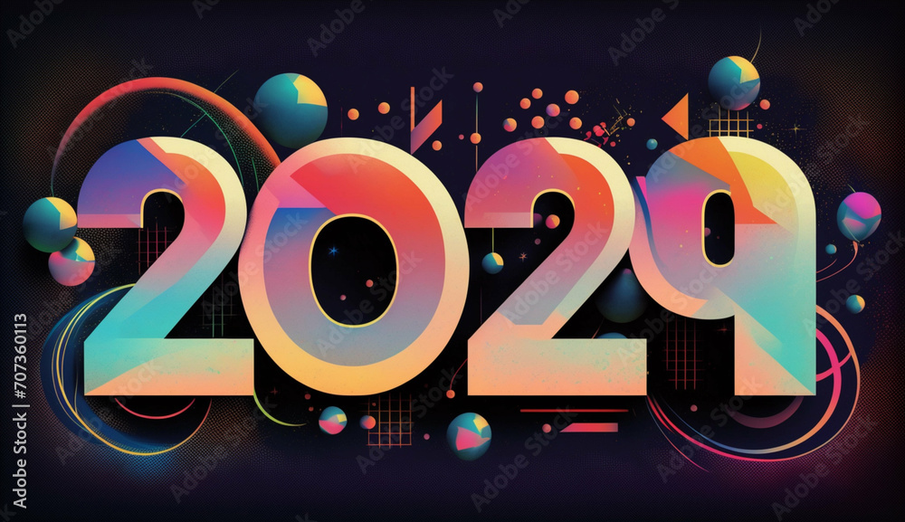 A Celebration of Color and Technology 2029 - obrazy, fototapety, plakaty 