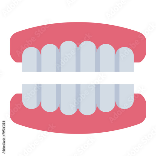 Denture tooth and gum icon