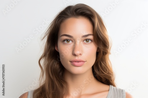 Portrait of a beautiful young woman with natural make-up.