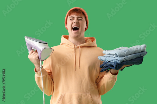 Cheerful young man with ele...