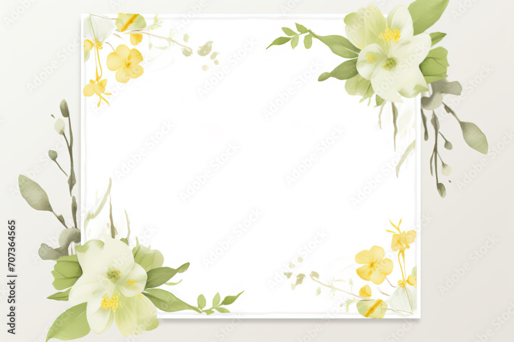 Springtime invitation template with white background Springtime invitation template with white background