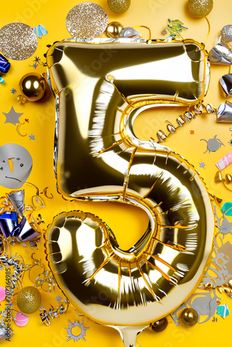 The numbers of the balls are voluminous gold