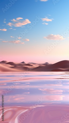 A painting of a desert landscape with a pink sky, abstract wallpaper background in pink and purple.