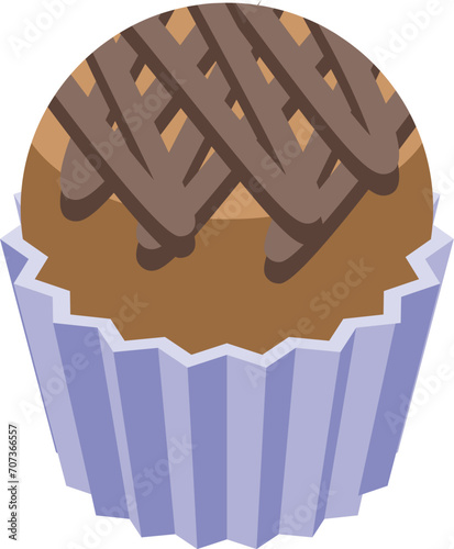 Pastry cocoa bomb icon isometric vector. Candy shop. Cake tea balls