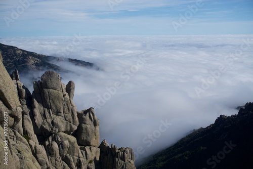 Mountains and trees over the clouds of Spain