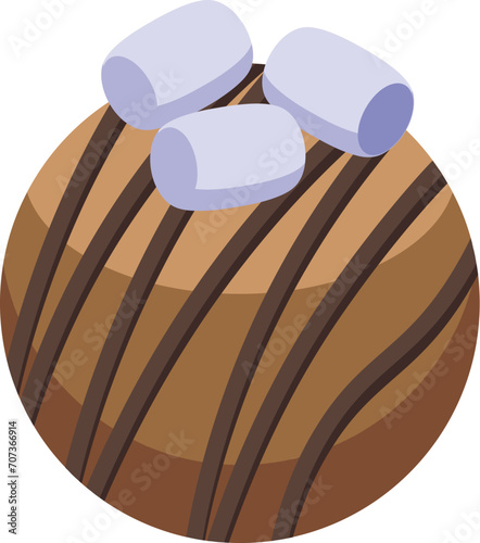 Warm candy ball icon isometric vector. Gourmet milk cake. Candy dessert