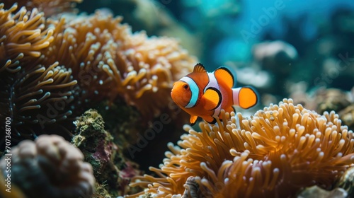  an orange and white clownfish on a coral in a sea anemone sea anemone anemone anemone anemone anemone anemone anemone.