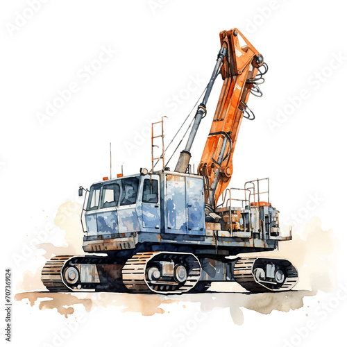 Watercolor pile driver isolated on a white background  © Director