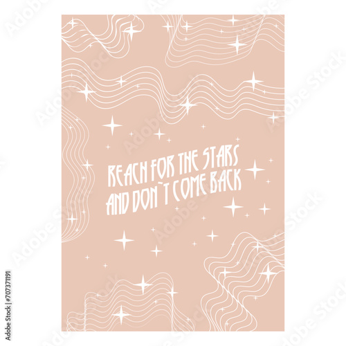 Bohemian magic quote, celestial inspirational card. You are my moon and sun, soulmate text.