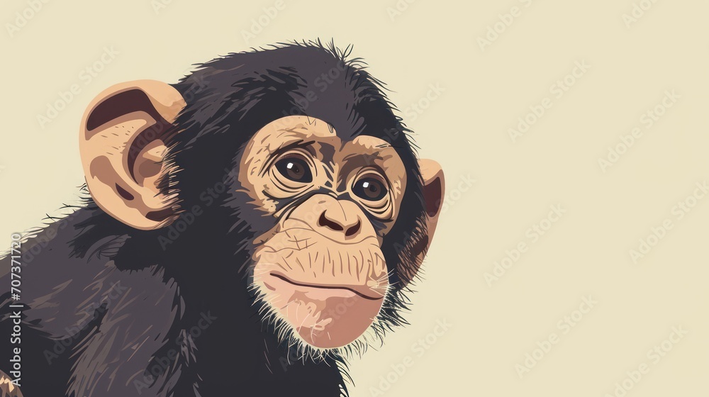  a close up of a monkey on a white background with a brown and black monkey on the left side of the frame and a light brown monkey on the right side of the right side of the.