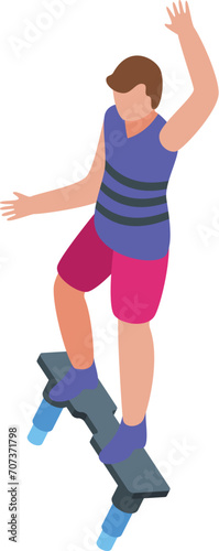 Sport aquatic flyboard icon isometric vector. Air action. Future adventure