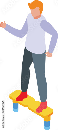 Wet beach pursuit icon isometric vector. Ocean future hobby. Action fly