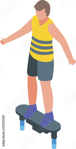 Aquatic sport flyboard icon isometric vector. Diver action. Air extreme future