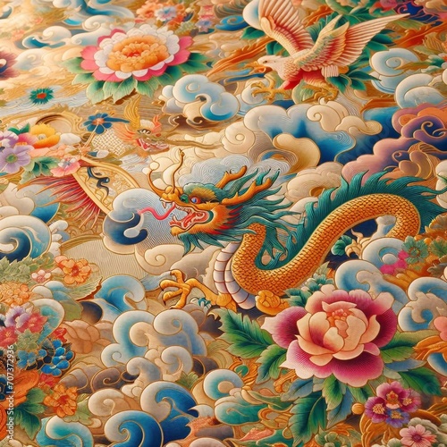 traditional Asian fabric texture 