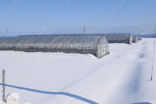 豪雪地方のビニールハウス