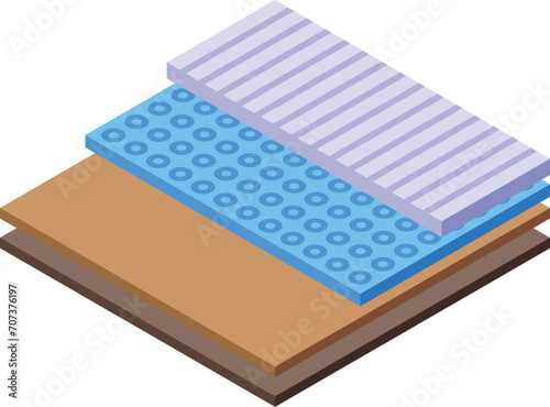 Warn floor tiles icon isometric vector. Surface house climate. New layer