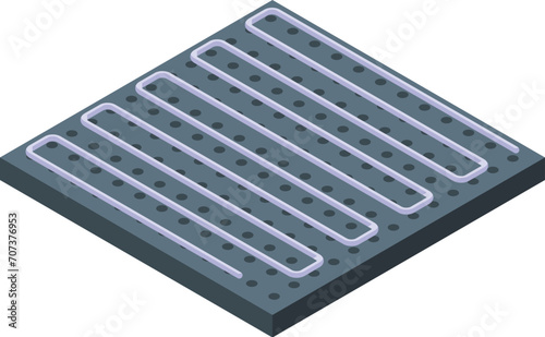 Cooling carpet floor icon isometric vector. Warm climate. Manifold unit