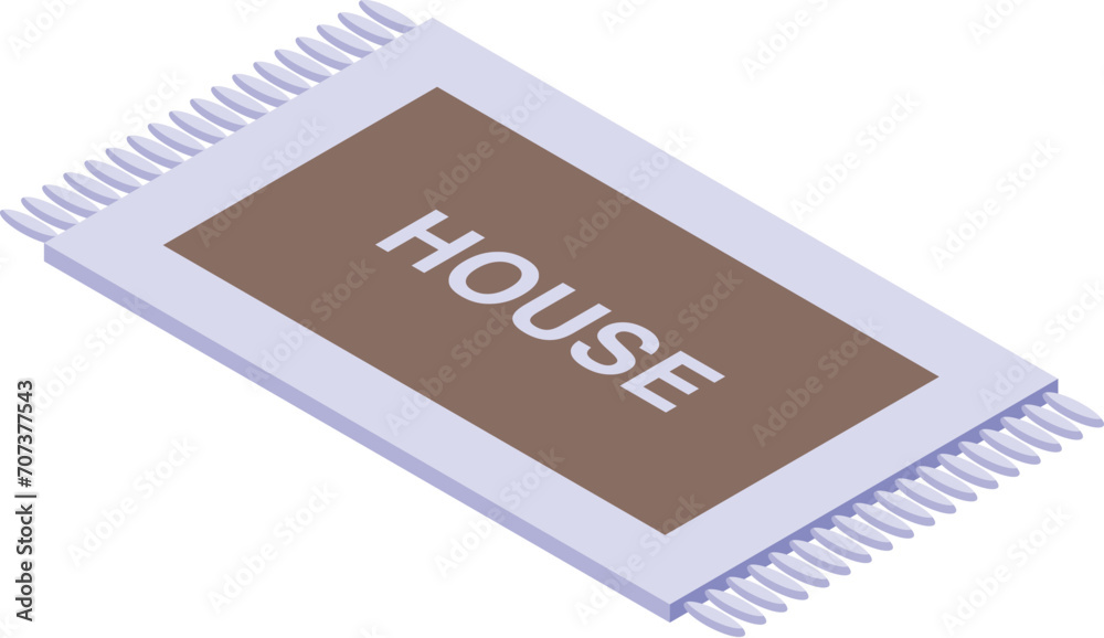 House door mat icon isometric vector. Clean home entrance. Decor building