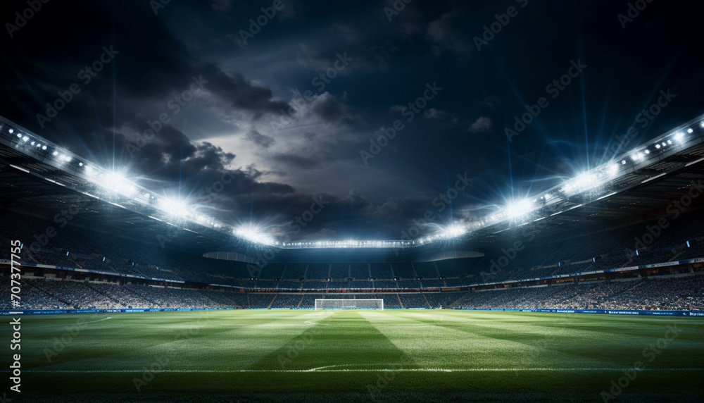 Stadium lights against dark night sky background. Soccer match lights Stadium lights against dark night sky background. Soccer match lights