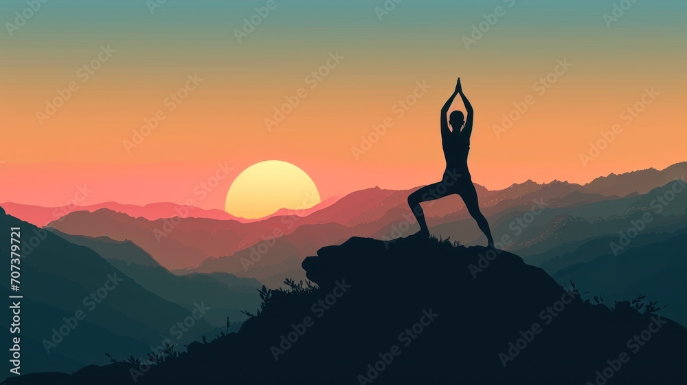  a person standing on top of a mountain with their arms in the air and their hands in the air as the sun sets in the distance behind a mountain range.