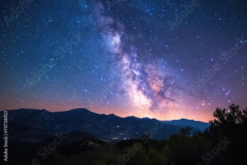 Cosmic Serenity: A Night of Wonder Under the Starry Sky, with the Milky Way Shining Bright - A Beautiful Blend of Astrology, Astronomy, and Celestial Beauty.
