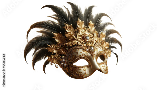 carnival venician mask, on a transparent backgraund, generative AI