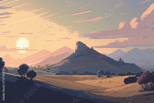 Vast and Enchanting Cell-Shaded Landscape