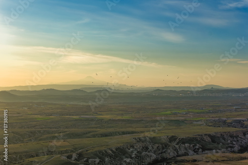 Obraz na płótnie Aerial view over Cappadocia landscape. w salonie