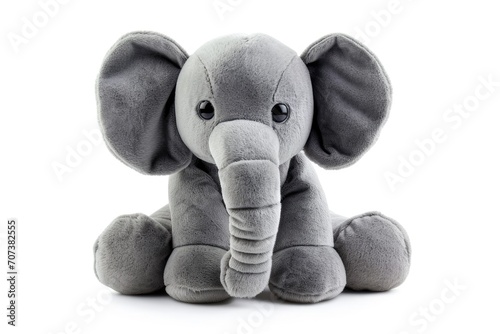 An isolated elephant doll on a white background