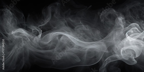 White smoke on black background