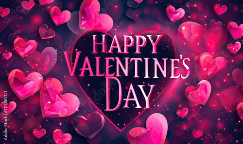 happy valentine day wallpaper with lots of heart shaped hearts Generative AI
