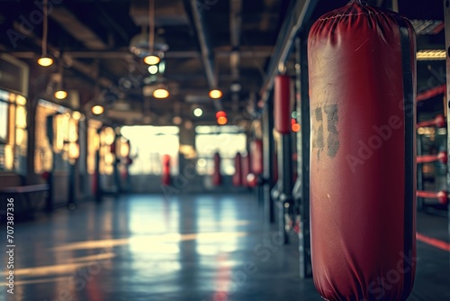Gym for boxing with bag to punch © LimeSky