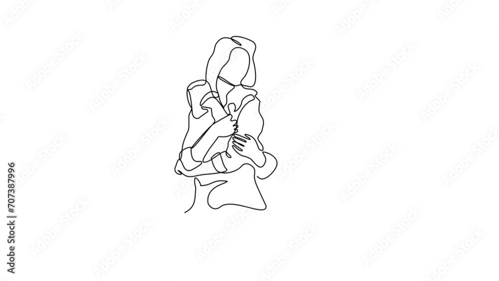 Animated self drawing of Mothers Day vector illustration. event on 14th may with mother's and child design illustration simple linear style vector concept. Suitable for your asset design Animated self drawing of Mothers Day vector illustration. event on 14th may with mother's and child design illustration simple linear style vector concept. Suitable for your asset design