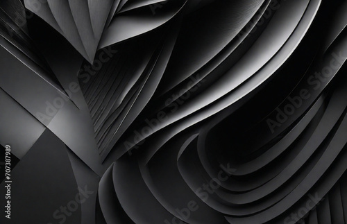 abstract fractal background. dark grey and black background with cut layered design and space for text, Website, application, games template. Computer, laptop wallpaper. Design for landing, product