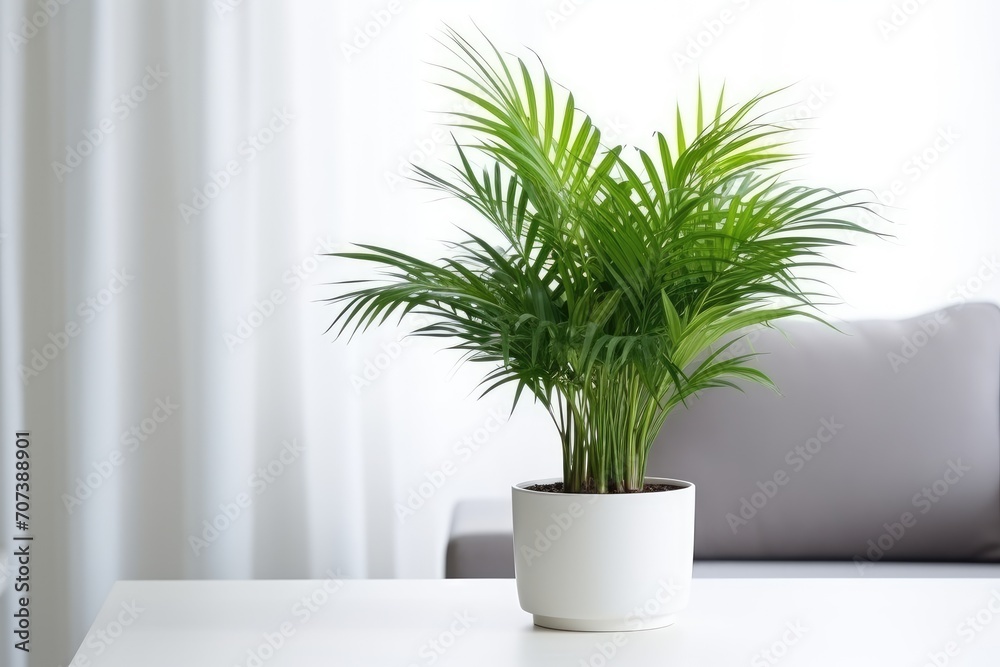 Indoor plant on table Decorative palm tree