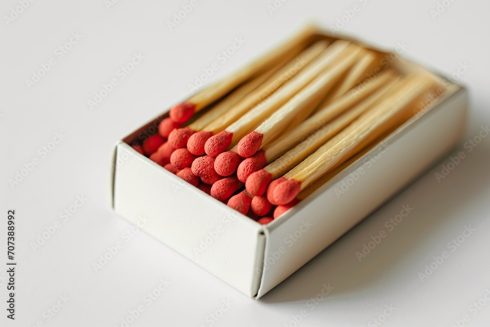 Isolated white background box for matches Isolated white background box for matches